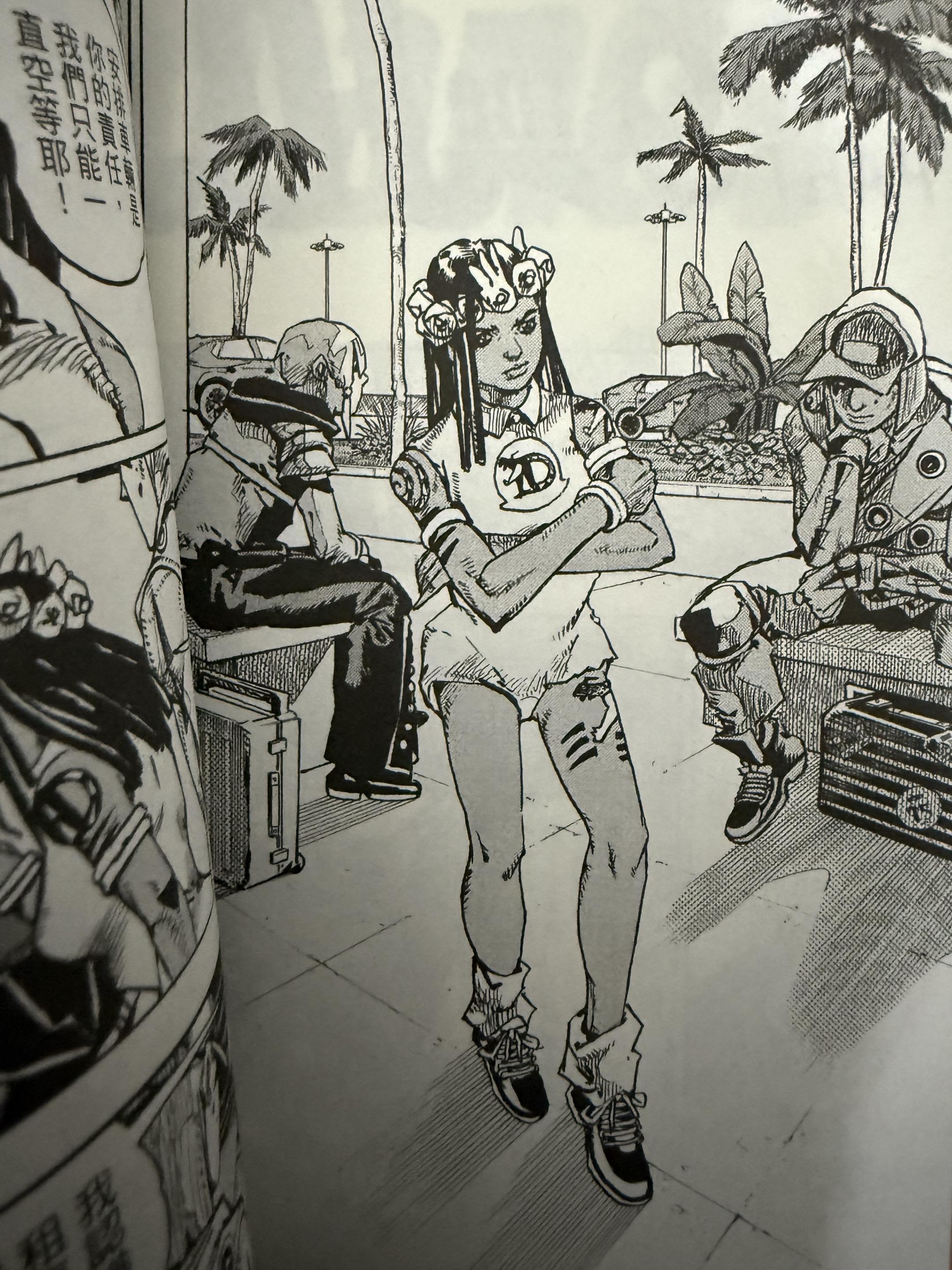 关于漫画。漫画家在《JOJOLands》的故事中，主角Jodio Jo...