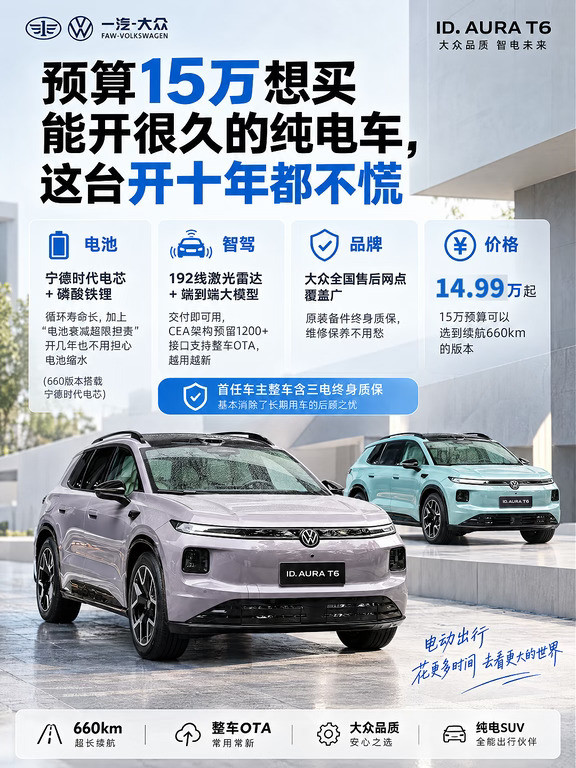 预算15万想买能开很久的纯电车？这台开十年都不慌⏳买纯电车最怕什么？怕电池衰减、怕智驾不成熟、怕品牌