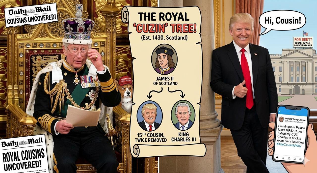 【离大谱！特朗普和英国国王居然是“表兄弟”？本人反应亮了！】家人们谁懂啊！这届