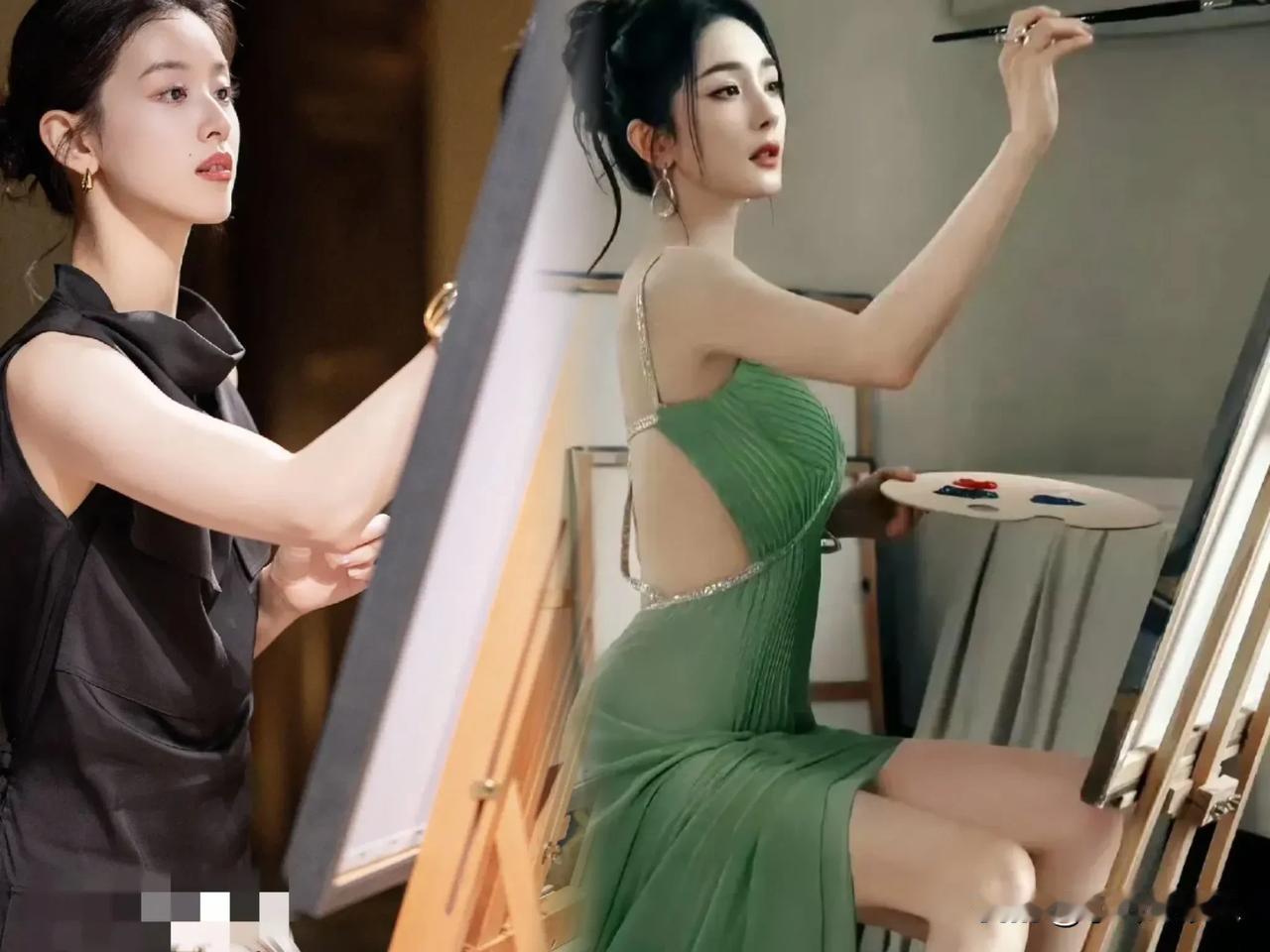 发现没同样是画画杨幂和章泽天给人的感觉差得不是一星半点！杨幂是笔拿