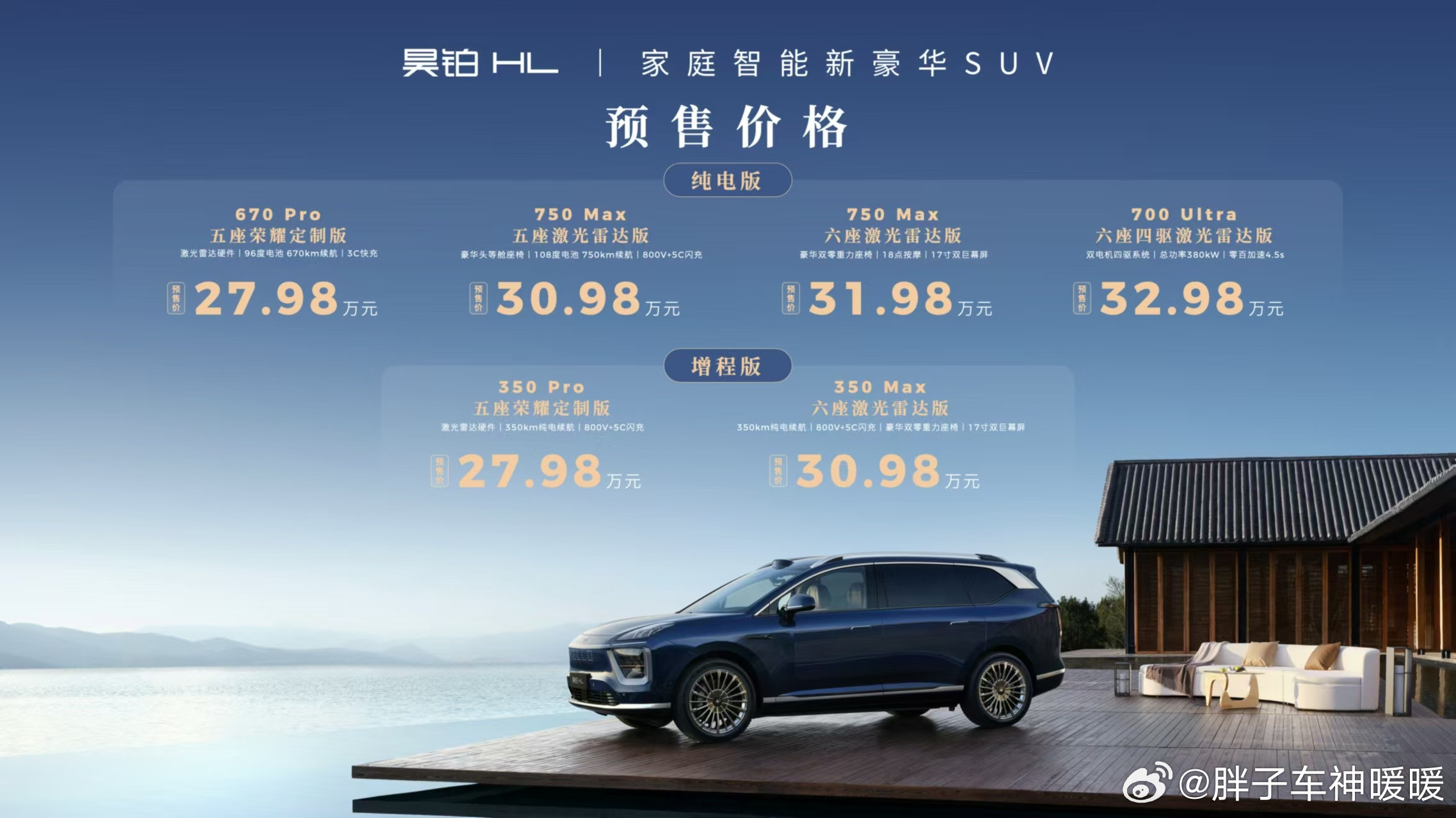 27.98W-32.98W的预售价，又一台中大型SUV，昊铂HL，有什么亮点？挺