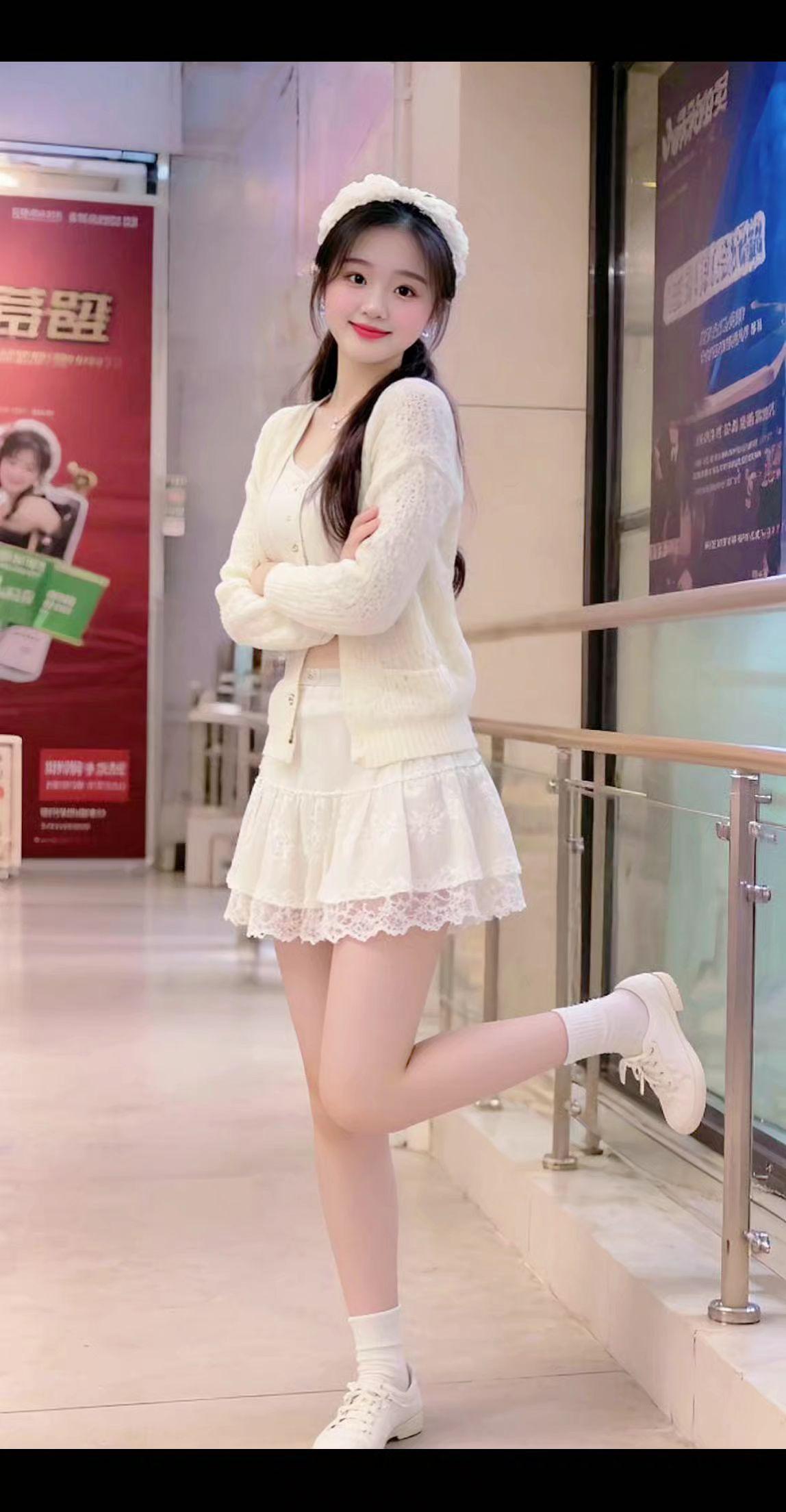 好身材一位小姐姐微笑女孩