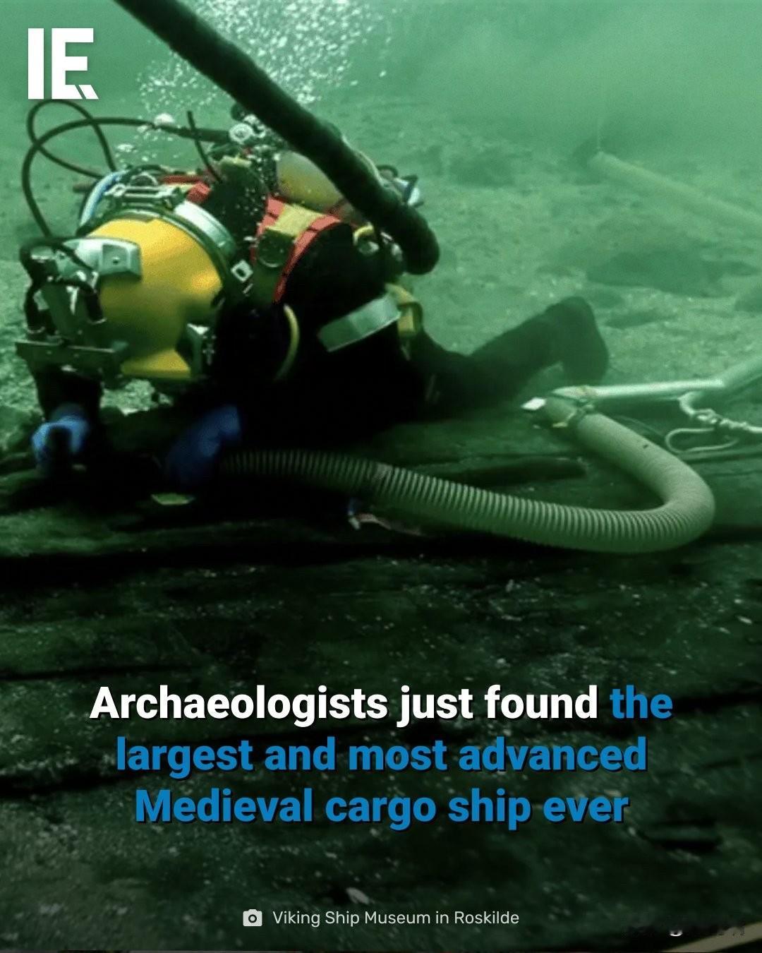 考古学家在丹麦水域发现了一艘大型中世纪货船的残骸，该船被命名为