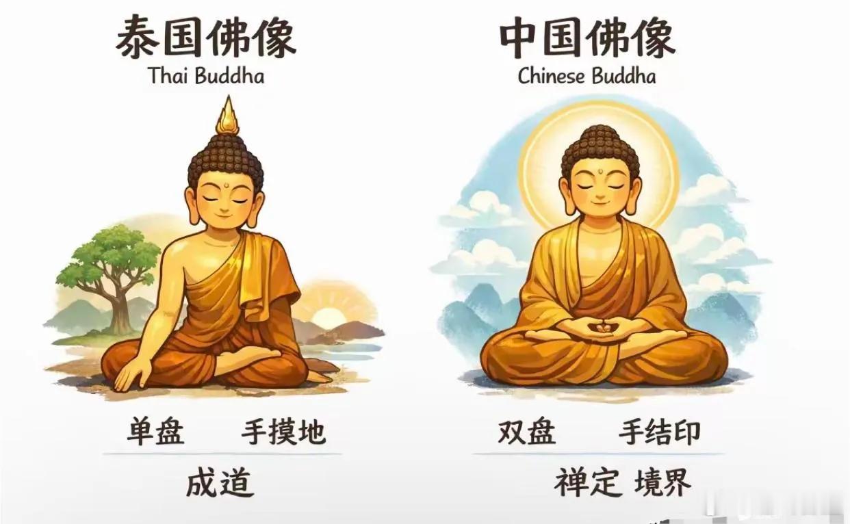 泰国的佛和中国的佛不是同一个吗？怎么坐姿不一样？