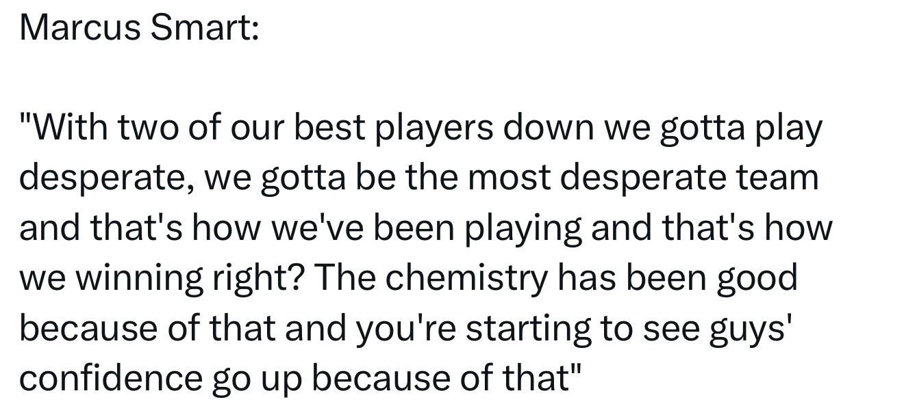 斯玛特：“在我们最好的球员中的两名都缺阵的情况下，我们必须打得更有拼劲，我们必须