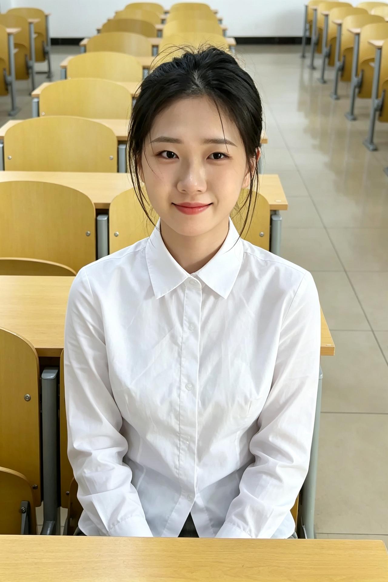 阳光漫过窗棂，轻轻落白衬衫裹着少年的纯粹灰百褶裙，是青春最温柔的褶皱你坐在