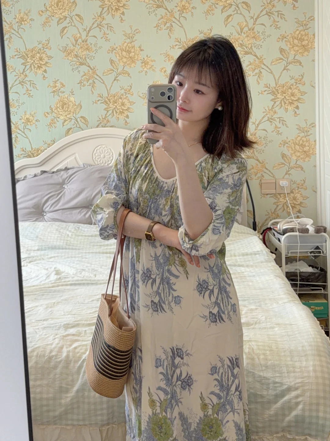 153cm48kg｜清新绿碎花连衣裙🍃