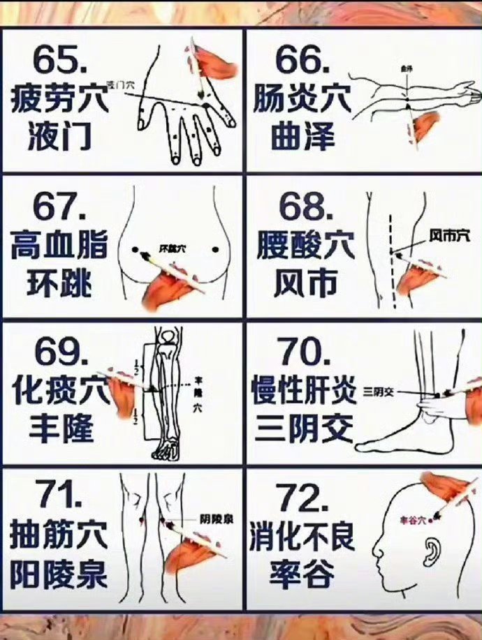 人体常用穴位图。收藏​​​
