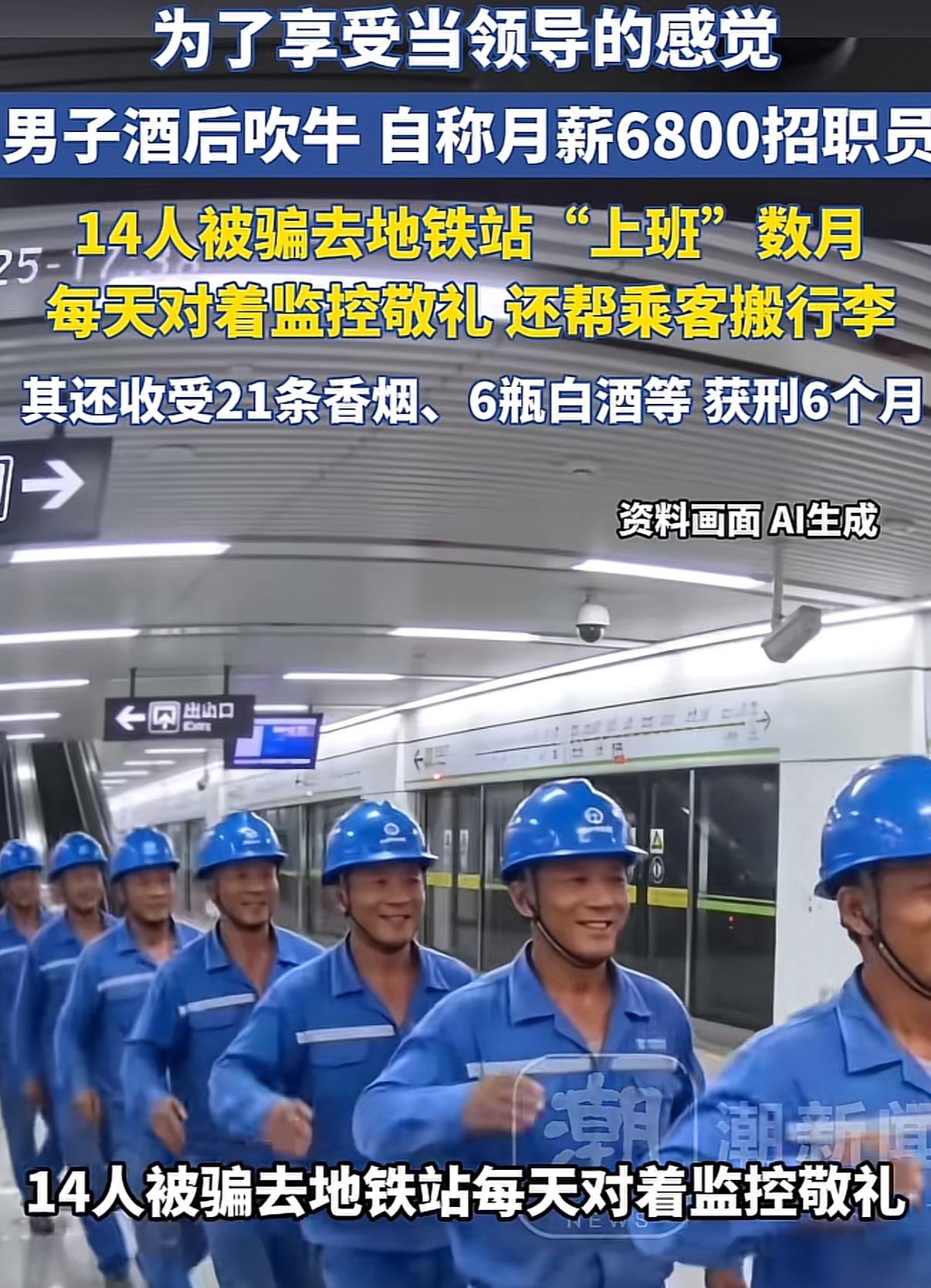 酒后吹牛，骗别人去上班…看到一则新闻，男子酒桌喝多了，吹牛说亲戚承包了地铁，