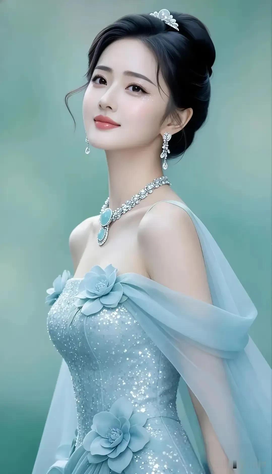 把星光缀满裙身，携一抹浅蓝，静享浪漫时刻美女穿搭照穿搭展示美女美女拍照穿搭