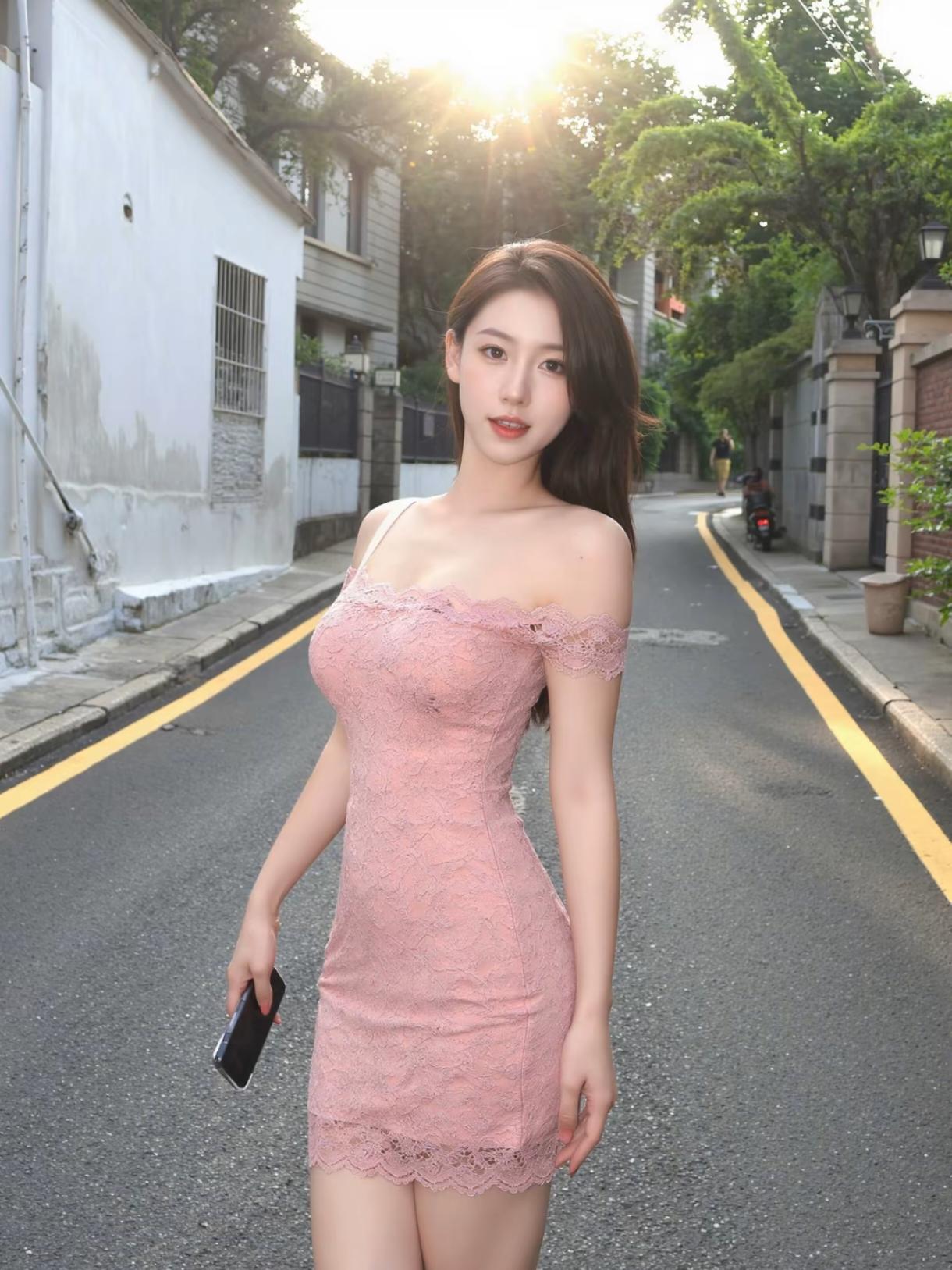 纯欲氛围天花板说的就是这条豆沙粉蕾丝裙吧✨想走温柔又带点小性感的风格，它真