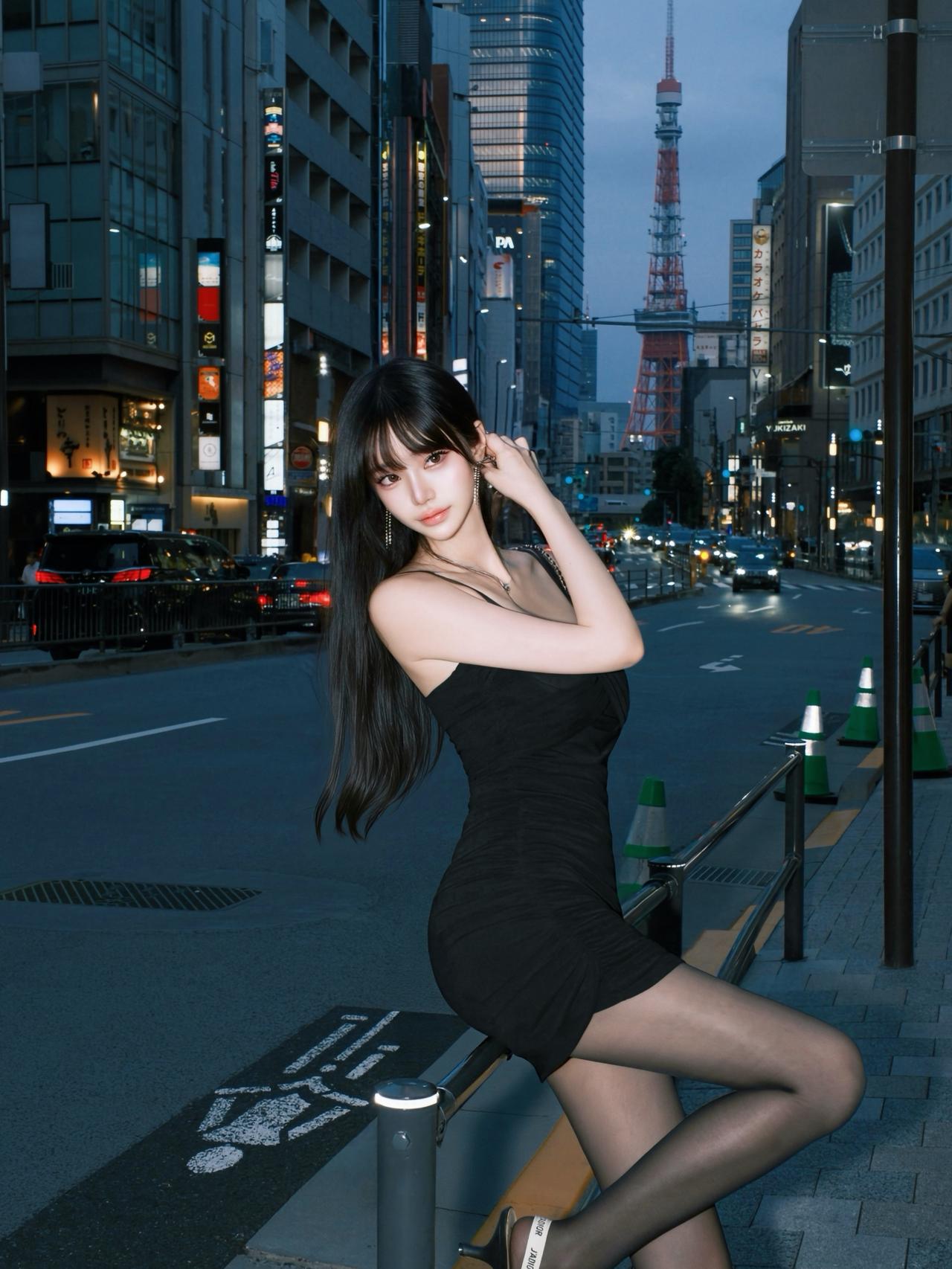 黑丝长腿，氛围感女神！