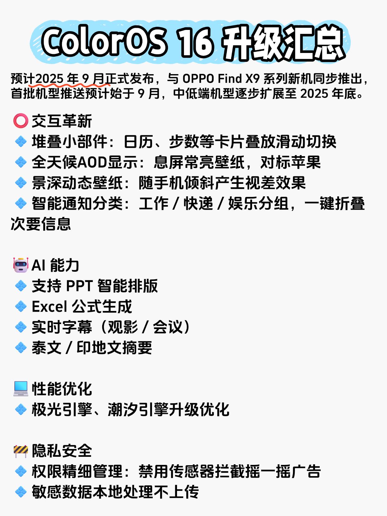 ColorOS16爆料汇总，这不得起飞了？汇总整合网上的信息，ColorO