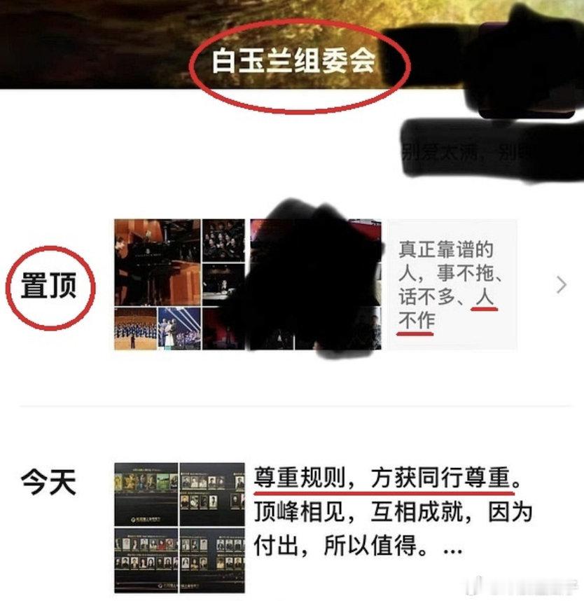 被白玉兰组委会在朋友圈置顶内涵​​​