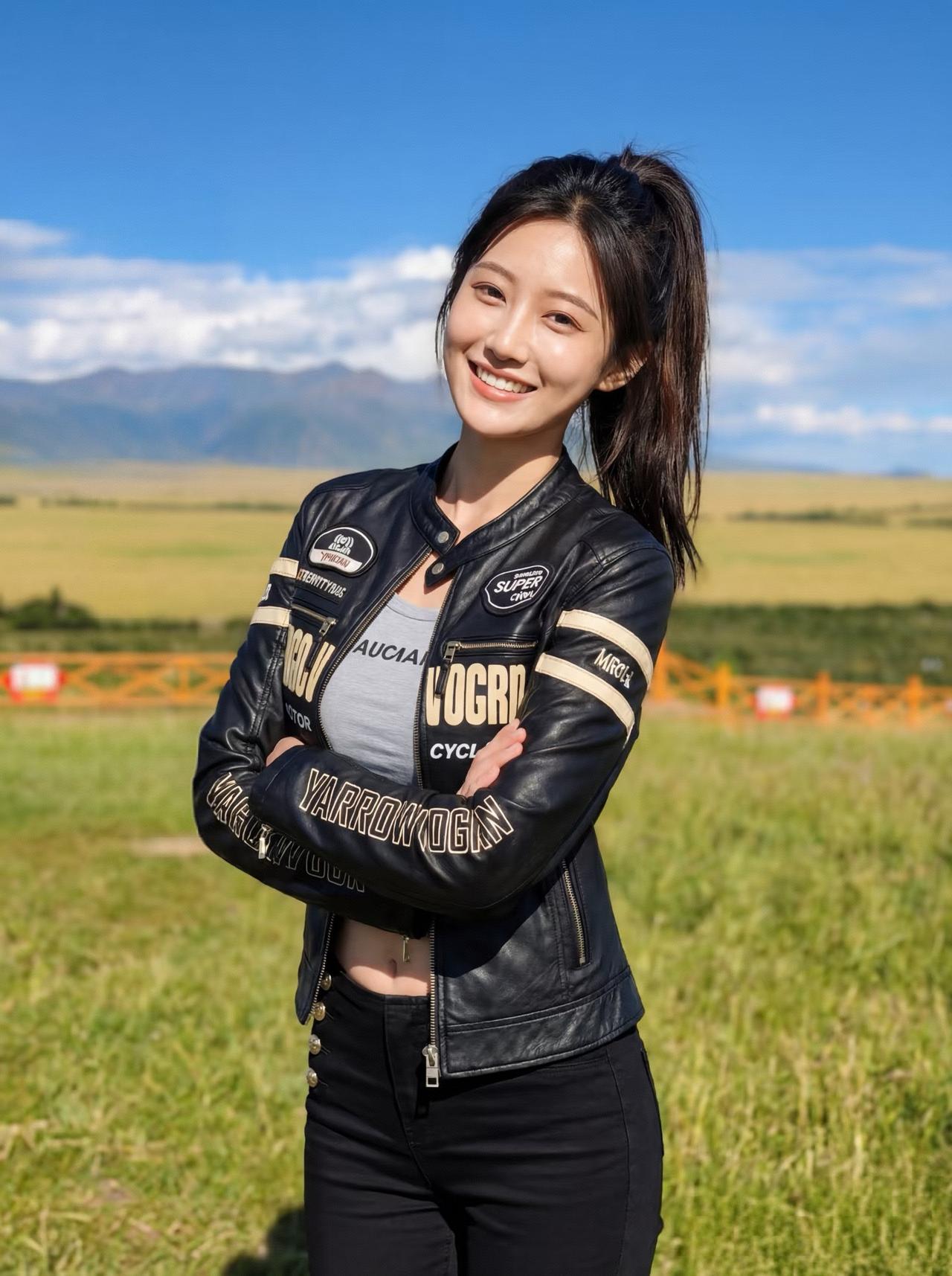 自由自在，快乐无限！🌞🚴‍♀️😊