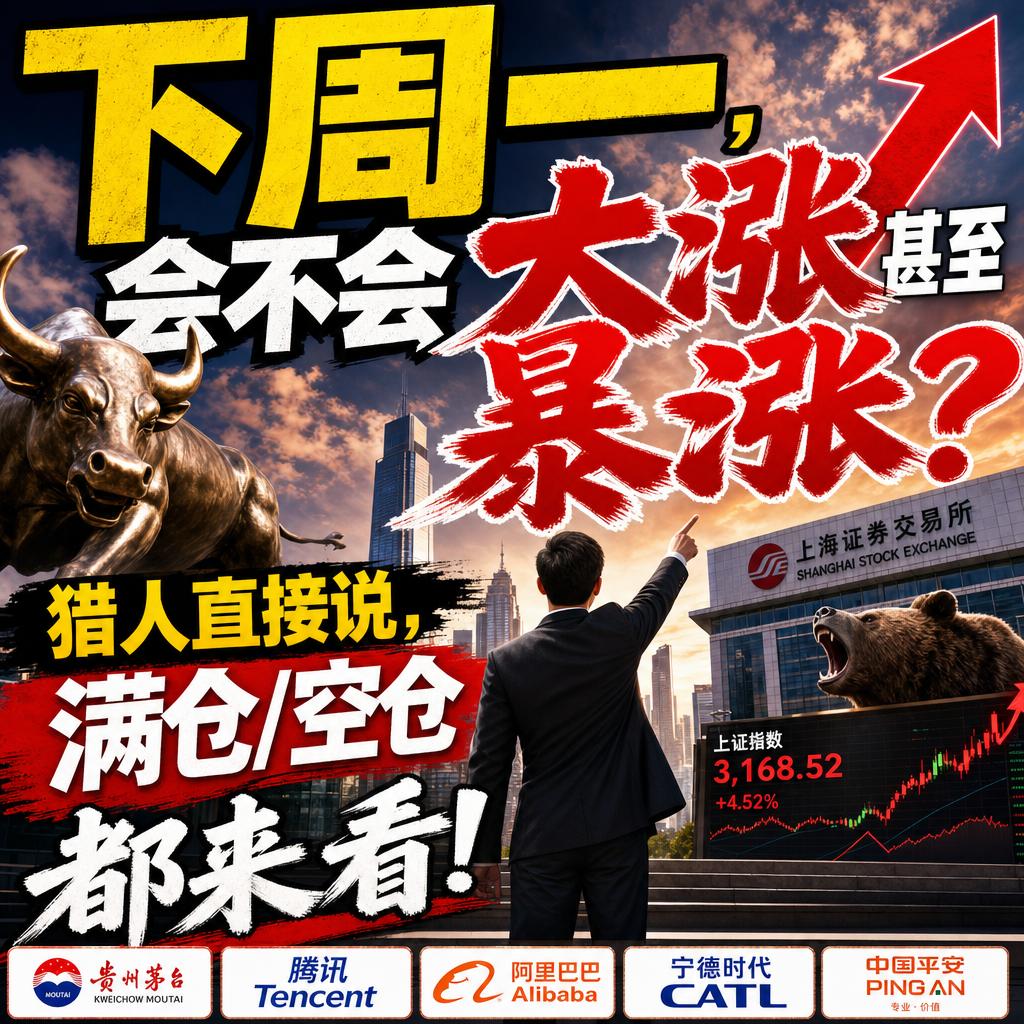 下周一，A股会不会大涨甚至暴涨？很多人觉得节后开盘大概率延续科技狂欢，满仓冲进