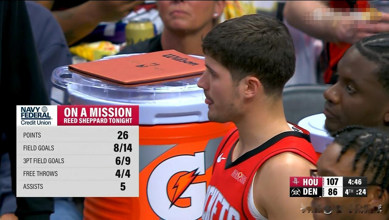 火箭超级新星谢波德真是一位天才射手！在今天火箭客场以115：101力克掘金的比赛