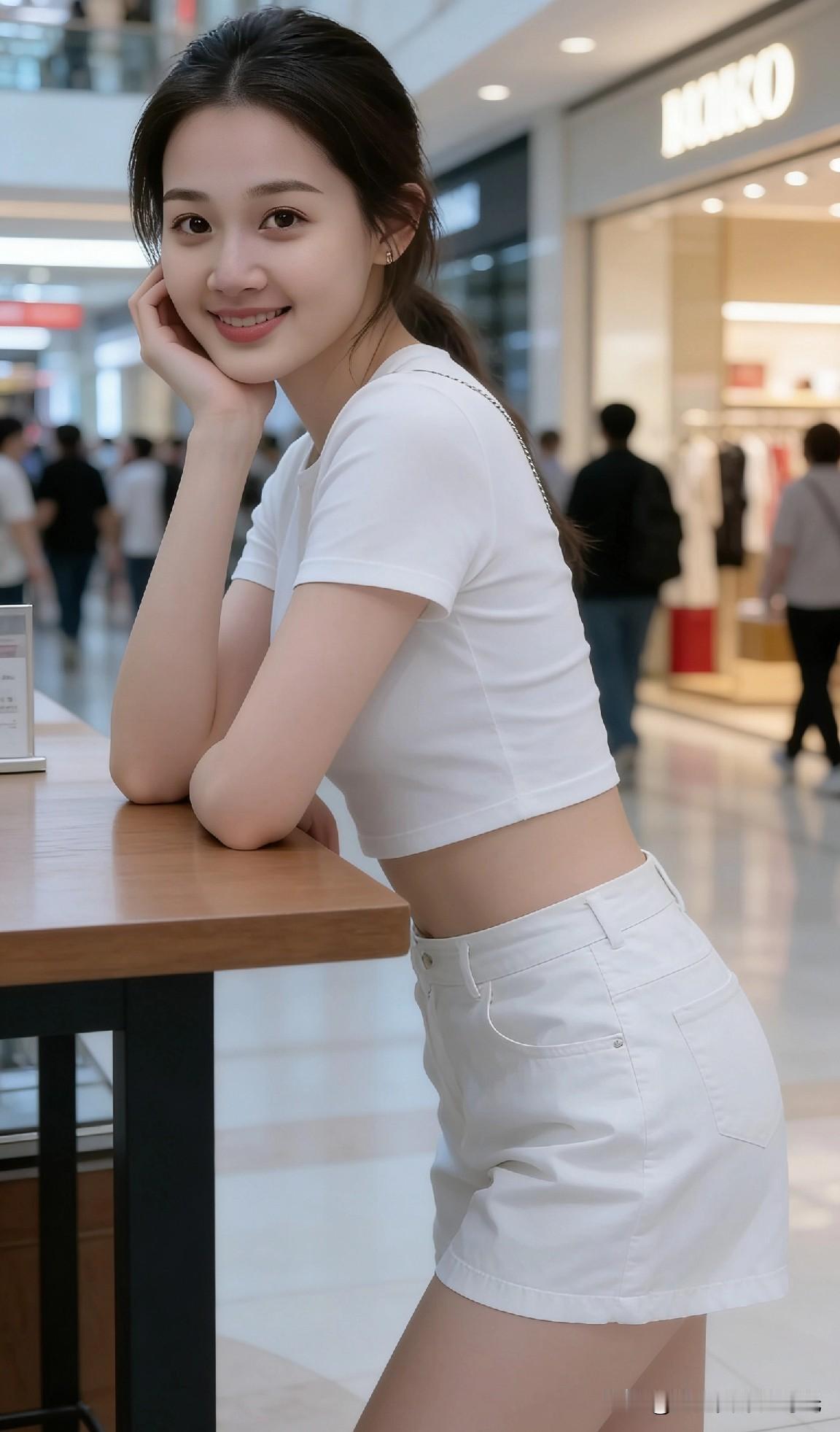 白色短袖+高腰短裤，清新又时尚，元气满满！🌞👗👖以前穷，为什么大家还怀念以