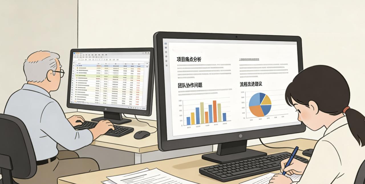公司有个传统：每个月的最后一个周五，全员写“月度复盘报告”。老员工都学会了套路