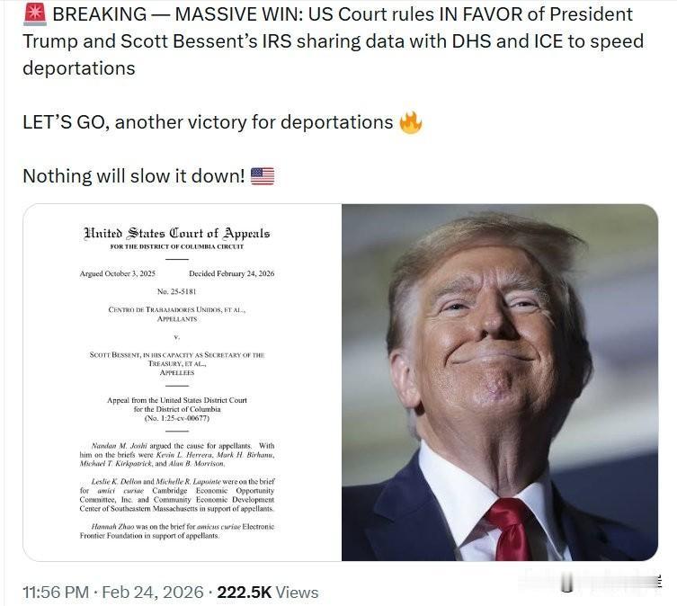 突发消息——重大胜利：美国法院裁定支持总统川普和ScottBessent提出的