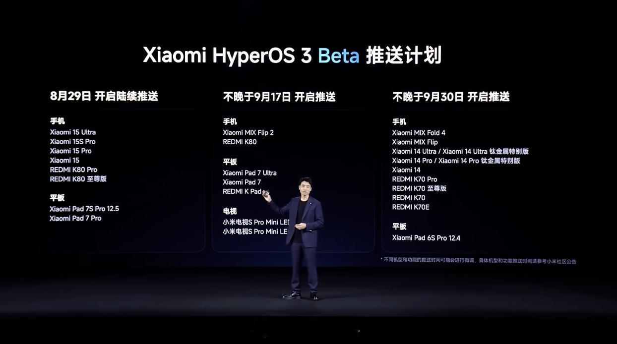 小米发布会小米全新系统澎湃OS3正式发布Beta版推送计划看图1看看你的机型在