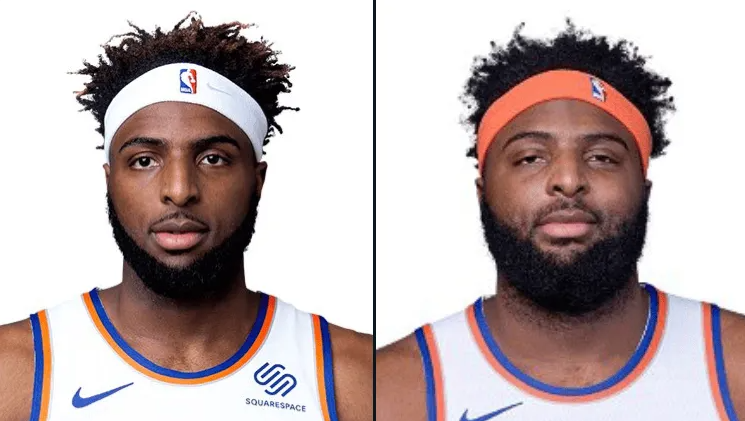 美媒NBAMemes更新了一组米切尔-罗宾逊的对比照片。配文如下：“约会时v