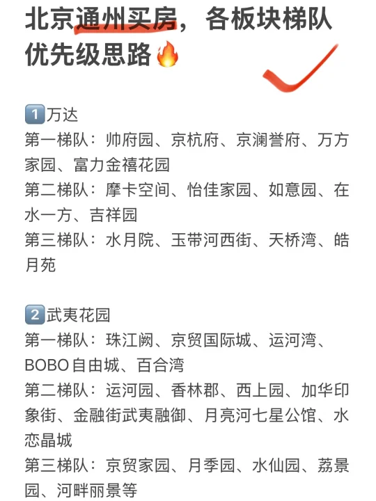 北京通州买房，各板块梯队优先级思路🔥