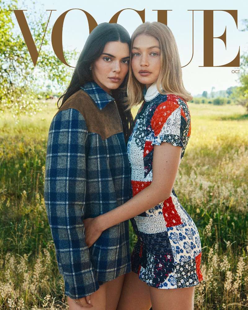 美版VOGUE2025.10月刊封面，KendallJenner和Gigi