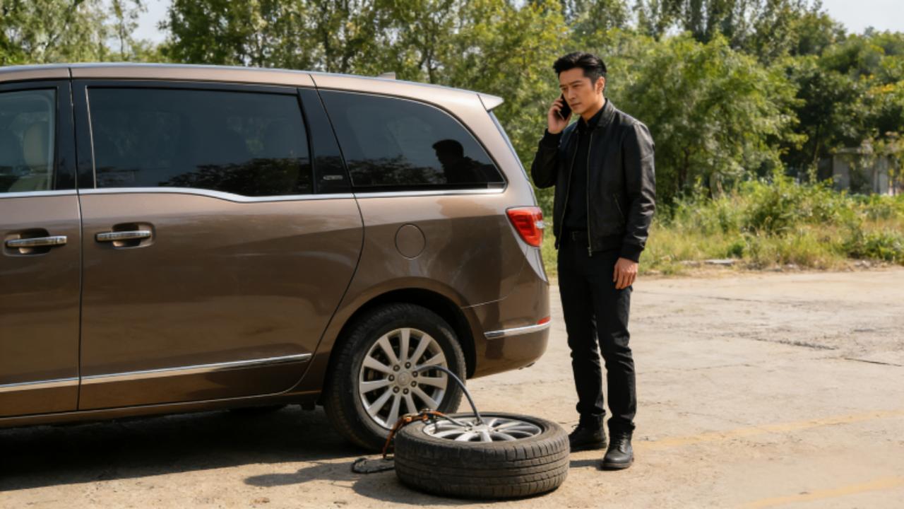 黄晓明车爆胎急赶机场，拦货车搭顺风车！司机淡定开大车，网友：这才是活人感1