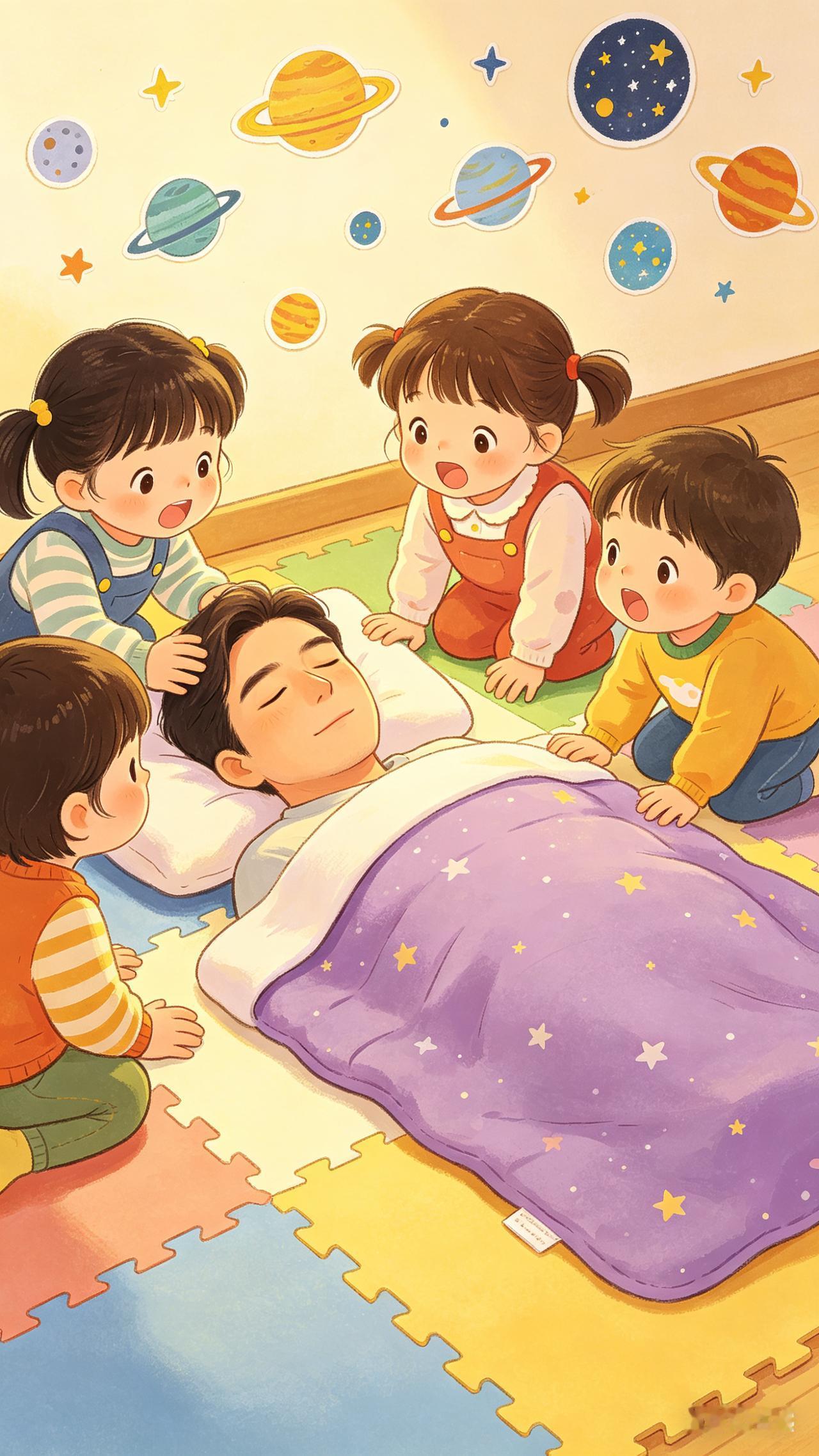 《幼儿园老师睡午觉睡过头，被一群娃轮番叫醒，这画面谁看了不暖！》4月16日