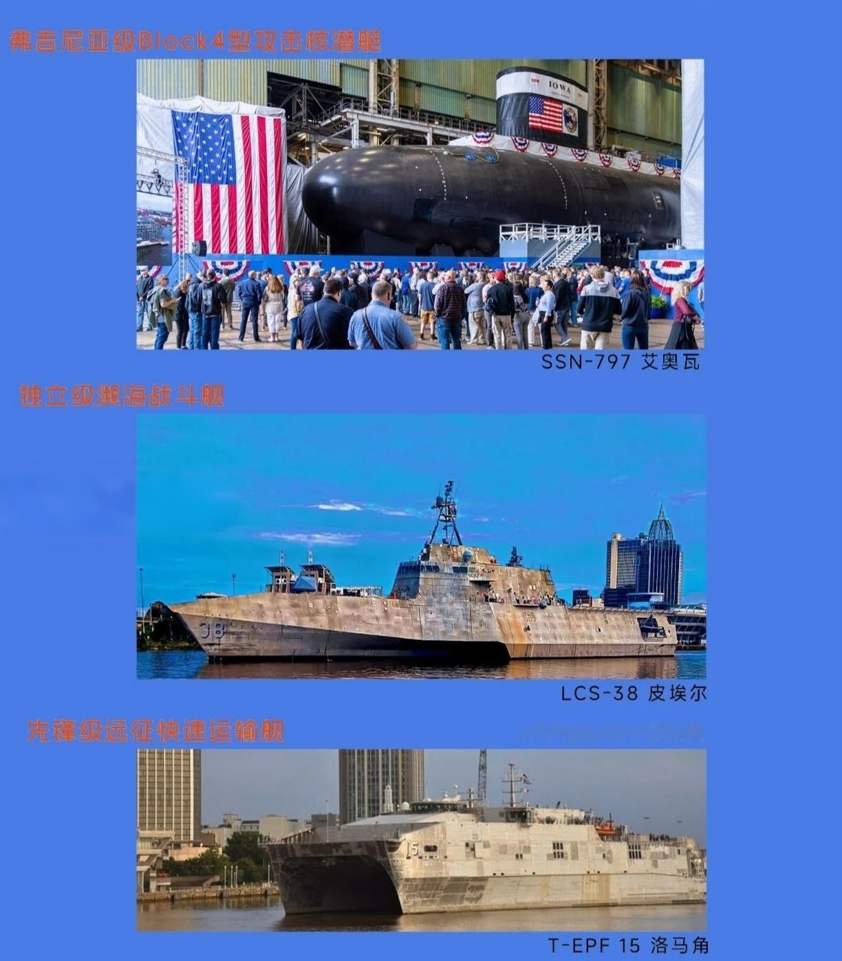 整个2025年，中国海军新服役的军舰从航母到两栖攻击舰，驱逐舰，护卫舰，再到医院