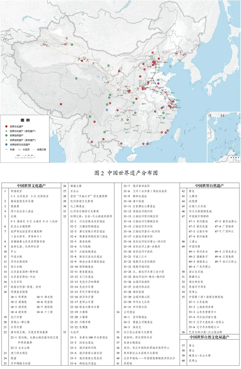 一图看懂我国60处世界遗产名称及分布。截止目前我国共有60处世界遗产...