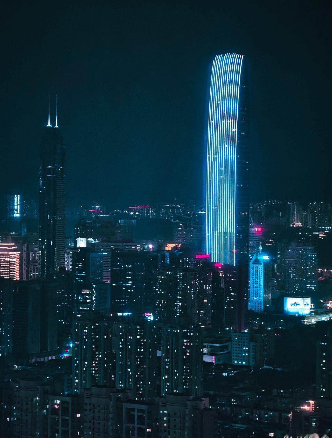 赛博朋克滤镜确实很配深圳夜景手机摄影深圳​​​
