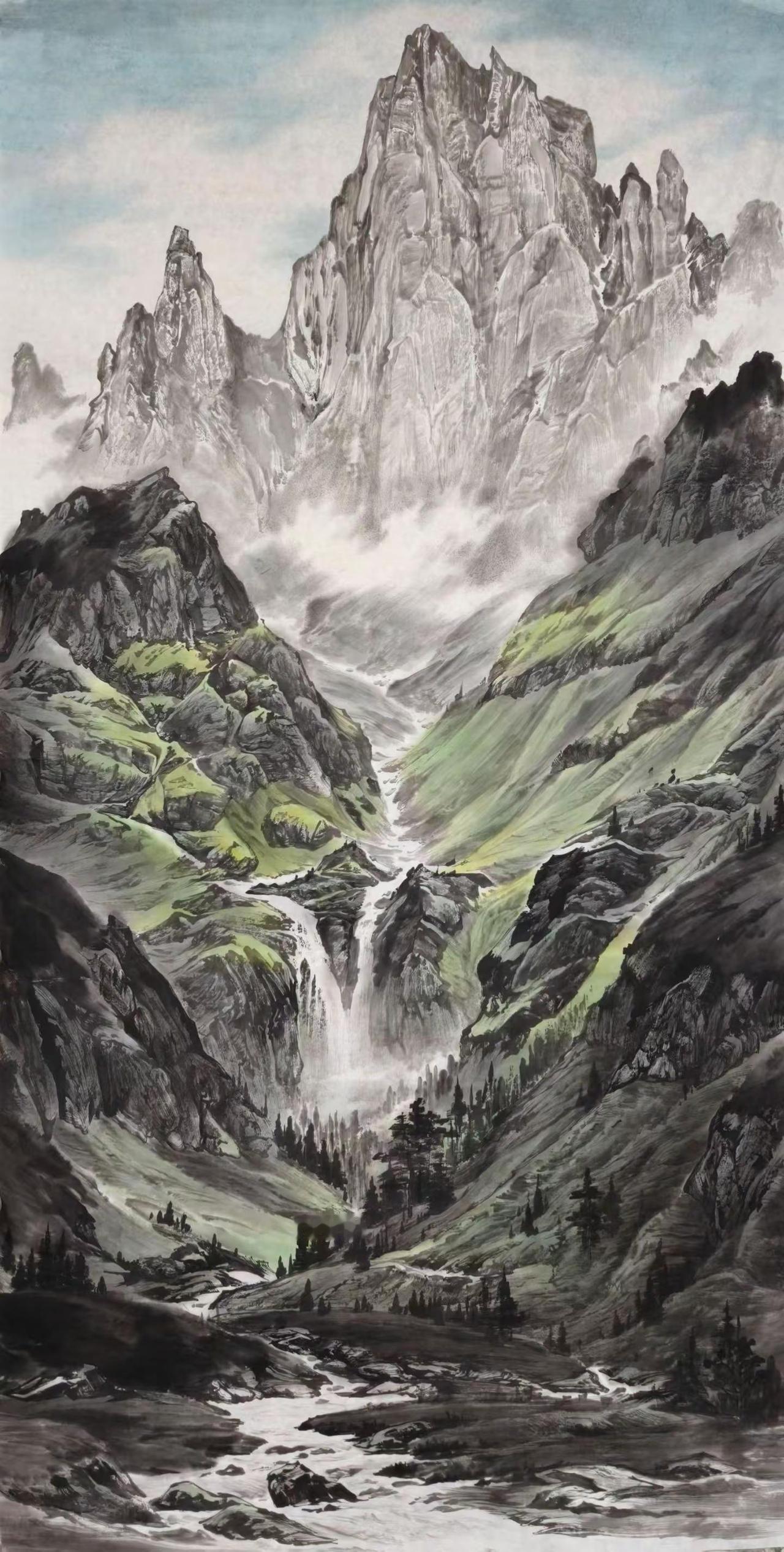 云壑千峰。四尺整张作品创作者中心创作灵感山水写意画山水
