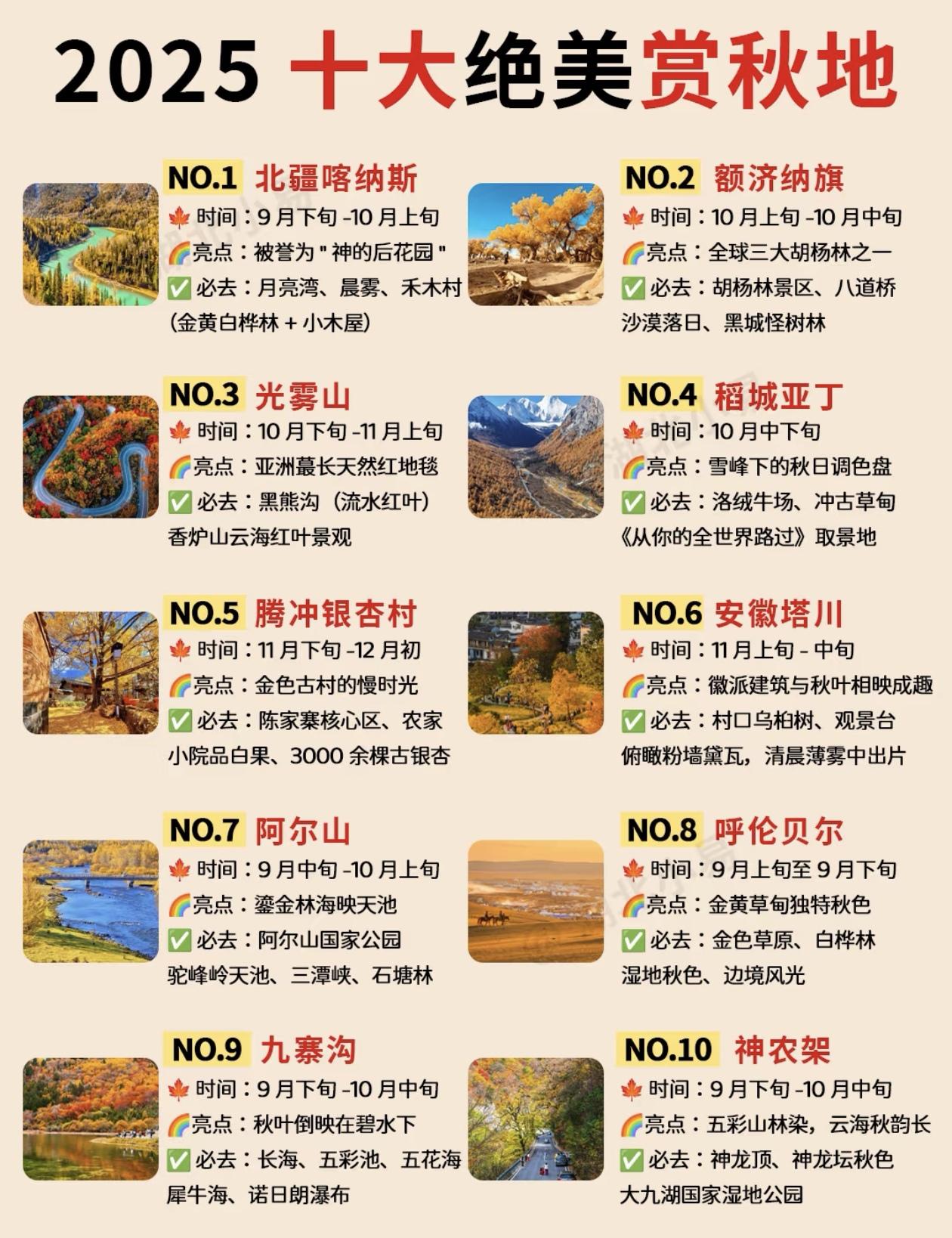 2025年～10大绝美赏秋圣地推荐指南