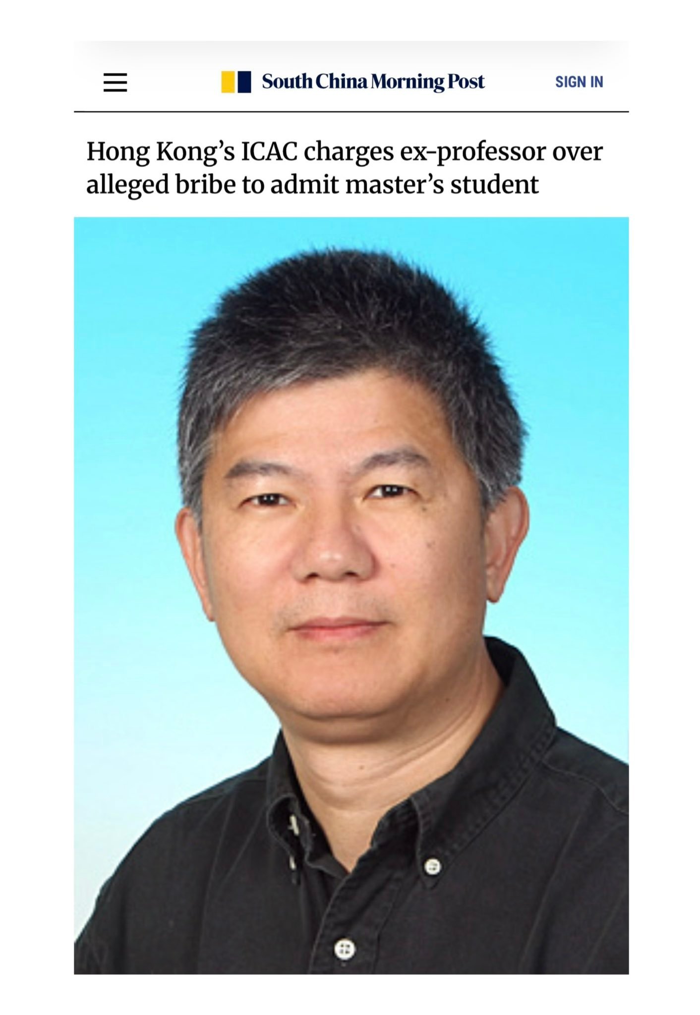 本以为这件事会上热搜玩玩，结果没有。港科大一个资深教授因为收钱，把自己前途毁了。