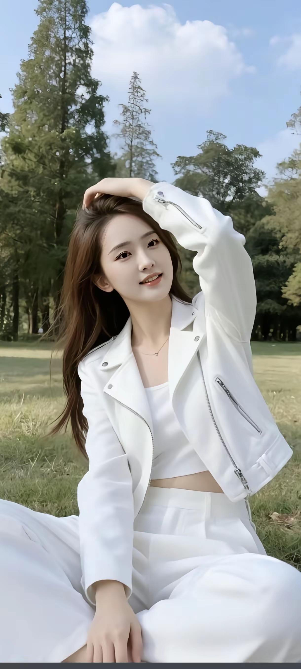 阳光下的白衣少女，清新自然，美不胜收！