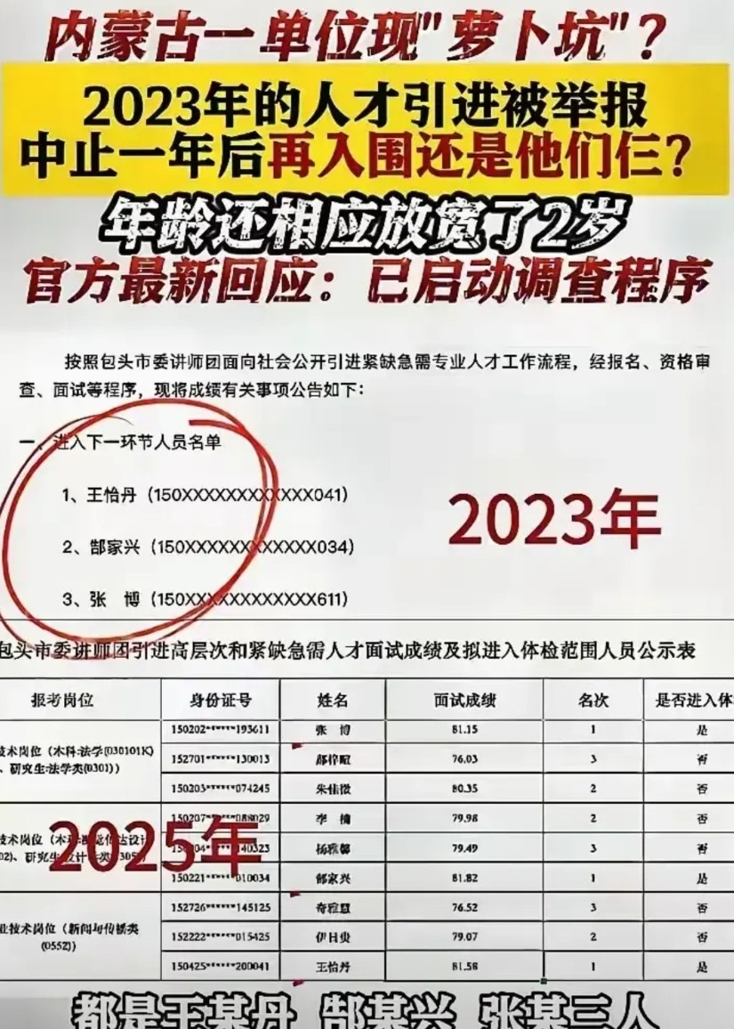 什么是萝卜坑？这就是典型的萝卜坑。在内蒙古某单位2023年招聘的时候，就为这