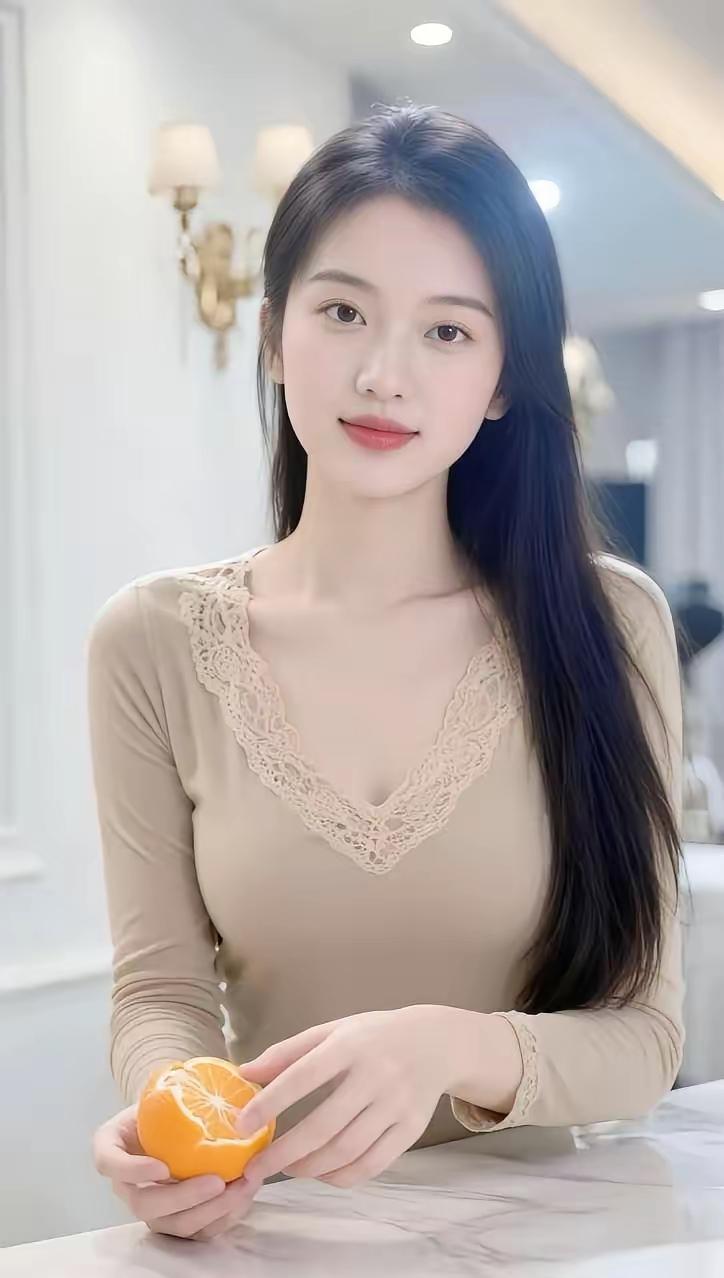 橙香满溢，美人如画。