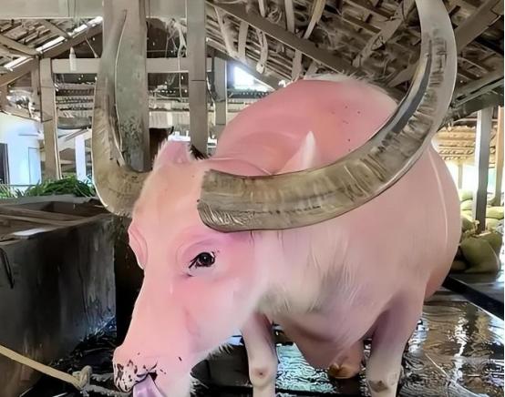 [点赞]2001年，越南一大爷在泰国花费3400元买了一只浑身粉红的怪异水牛，