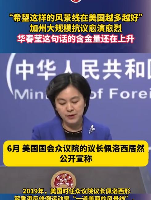 回旋镖打脸了！佩洛西曾公开宣称，发生在香港的示威游行是一道美丽的风景线，我们希望