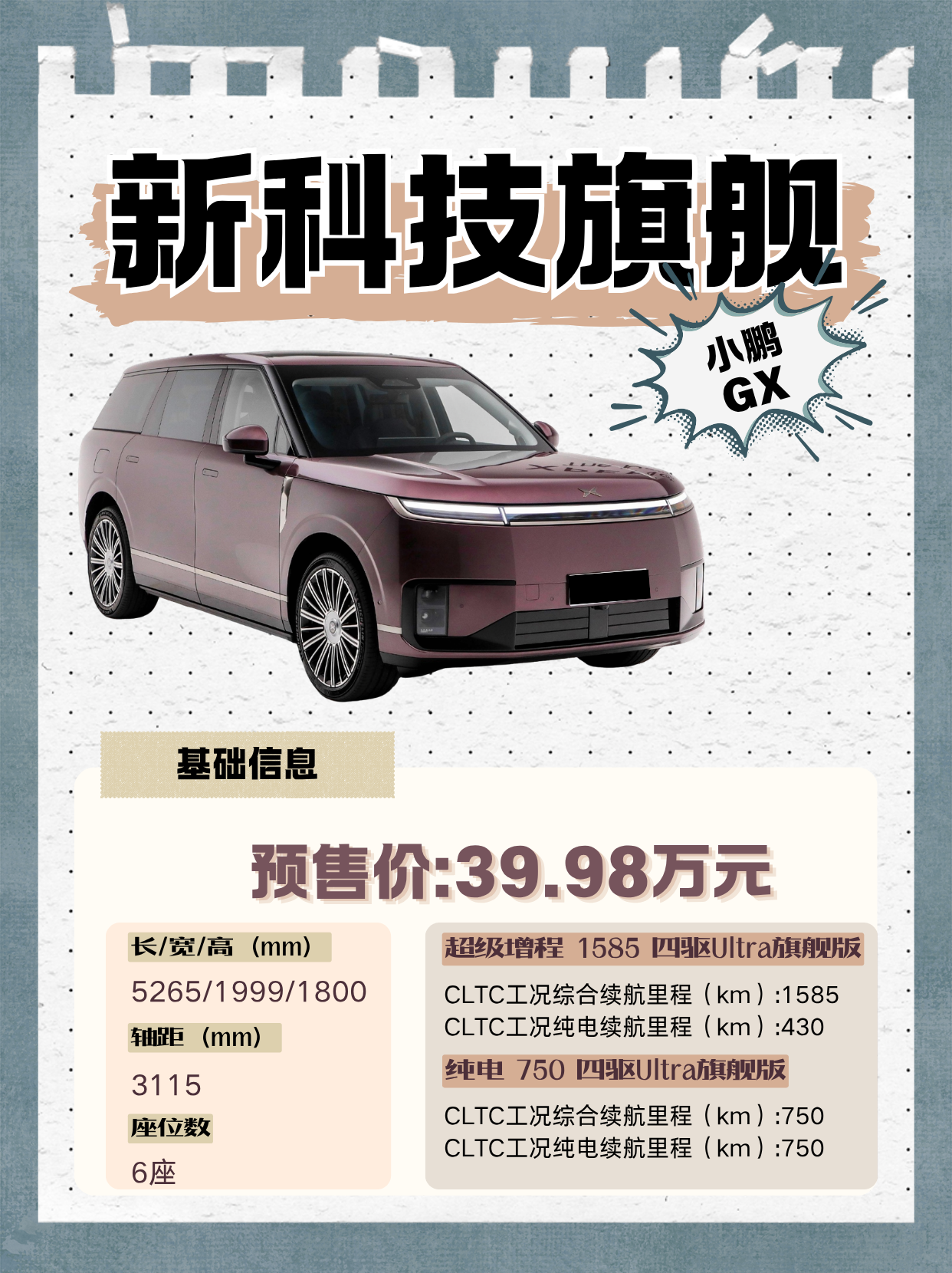 小鹏GX预售39.98万，这配置单我看愣了