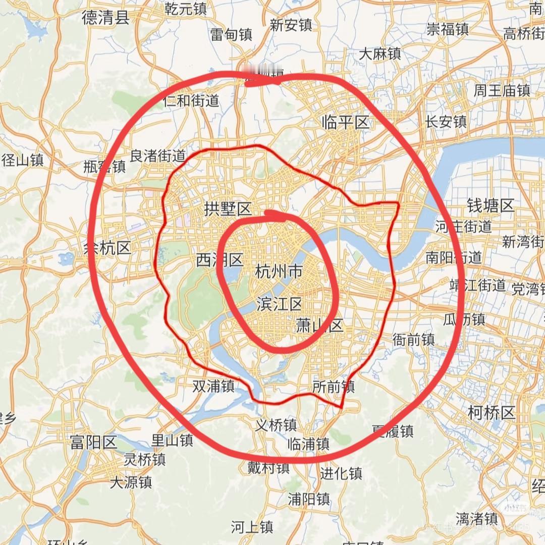 杭州环城高速已经满足不了需求，亟需要建一条新的高速路。如果复刻成都环城五环模式，