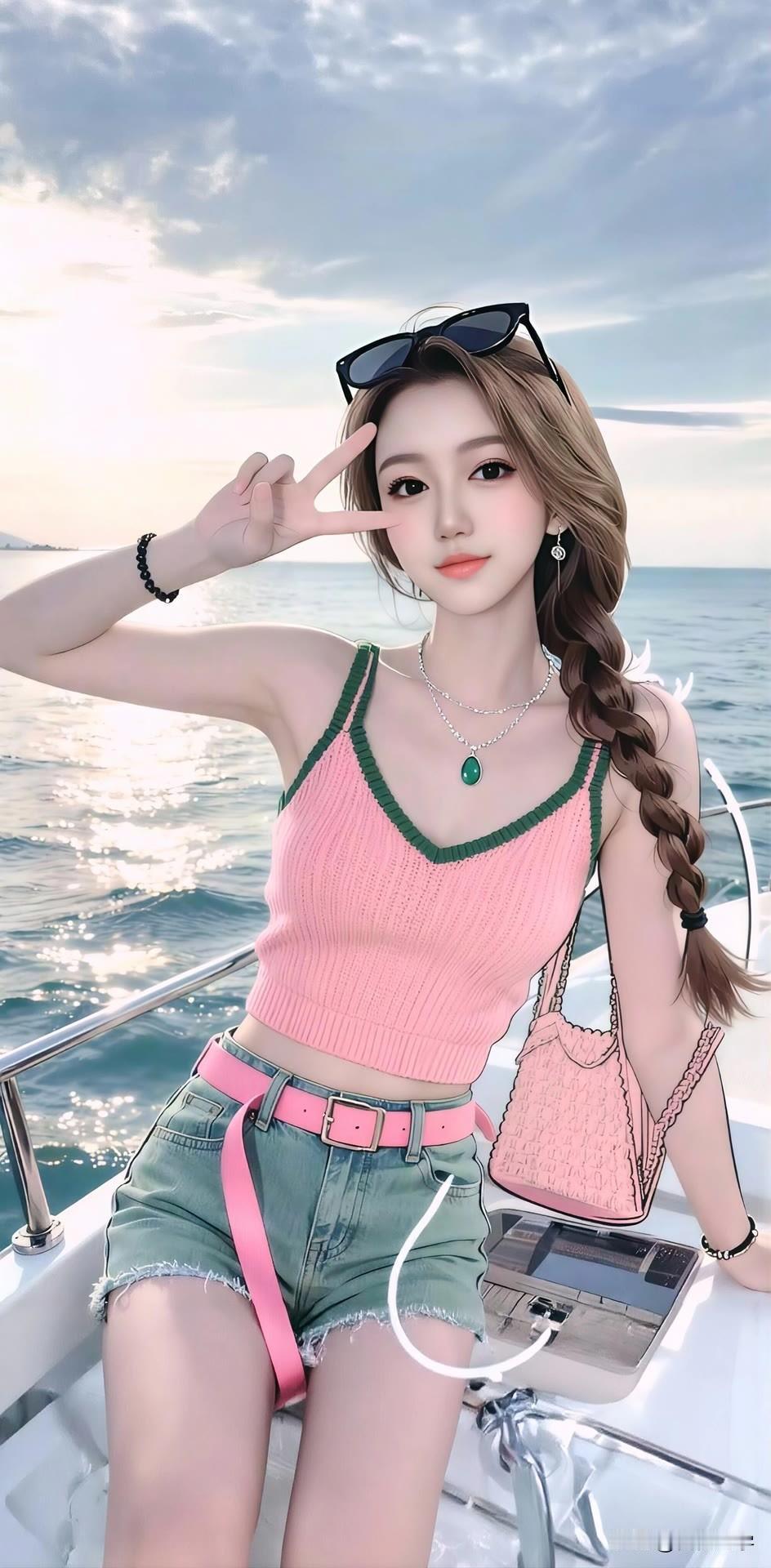 “碧海潮生处，美人笑语中”，这画面太美啦！想象着那湛蓝的大海，海浪一波波涌来，发