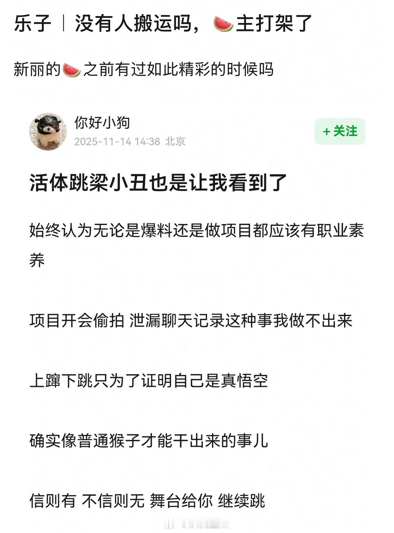 这口气，一看就是真业内真🍉主