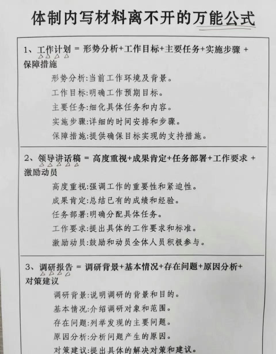 写材料离不开的万能公式​​​