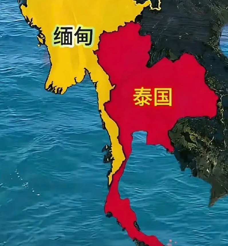 缅甸的地形图挺有意思，尤其是南部又细又长，差一点点就把泰国一分为二了，真想不通缅