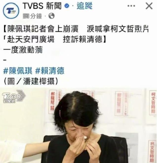 台湾人治不了的坏蛋，中央给你们治！据岛内媒体报道，柯文哲妻子陈佩琪泪洒记者会，要