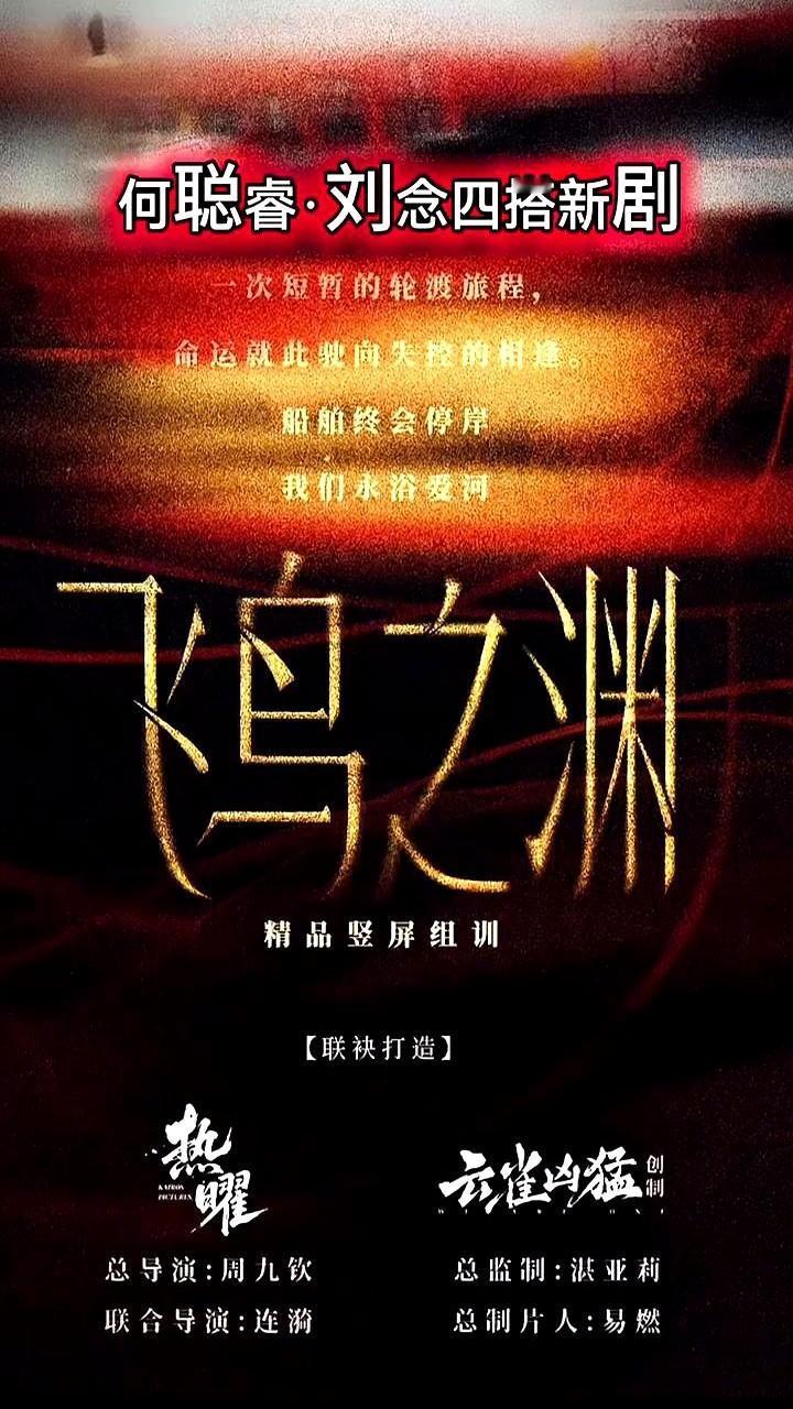 何聪睿刘念四这对CP又四搭了！新剧《飞鸟之渊》听着就带感，总监制是洪亚莉，品
