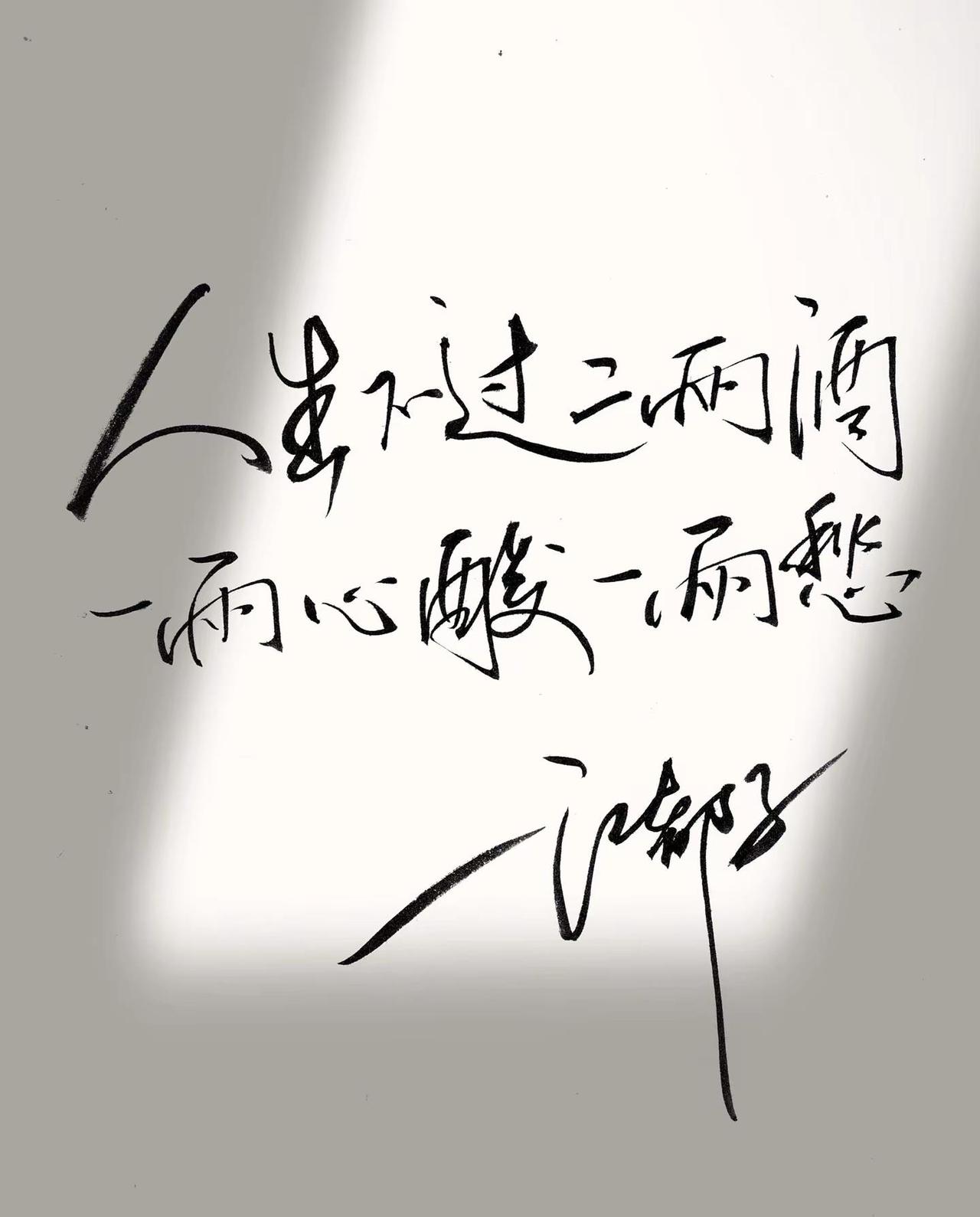 人生不过二两酒，一两心酸一两愁